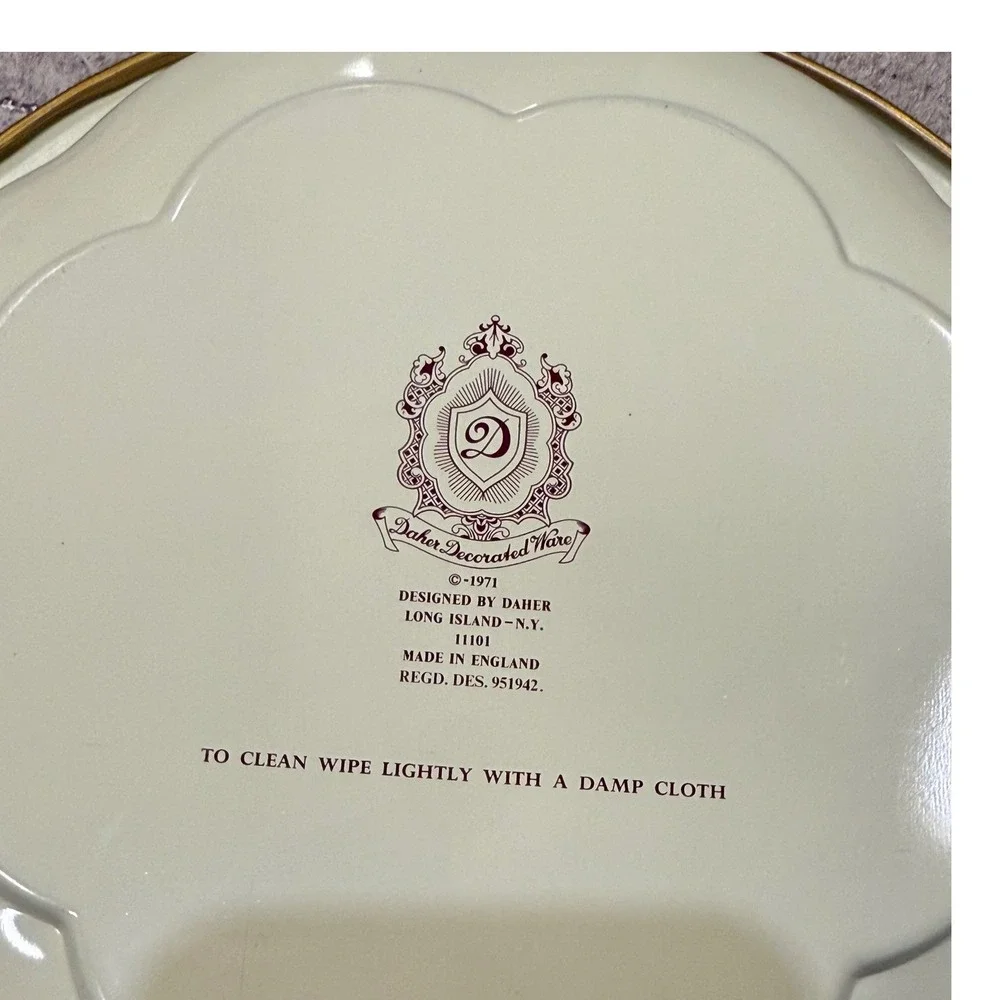 Vintage 1971‎ Daher Decorated Ware Tin Bowl Made in England 10.25 inch